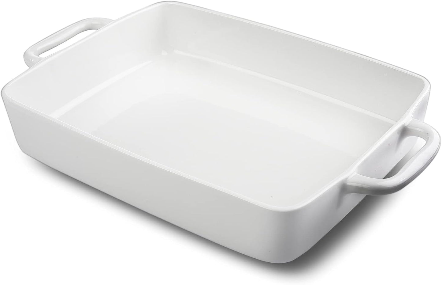 Regine Switzerland Ceramic Baking Dish - Large 9x13 Lasagna Pan with Double Handles for Easy Cooking - White