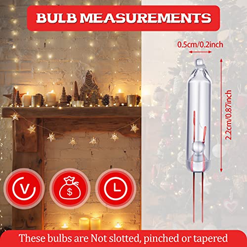 Mudder 100 Pcs Mini Christmas 2.5 Volt Replacement Light Bulbs for Christmas Trees Decorative Light Supplies Indoor Outdoor Xmas Decor, 0.17 Ampere, 0.42 Watt (Clear)