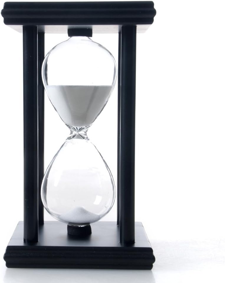 60-Minute Wood Sand Timer Hourglass | Bellaware White Decorative Timer