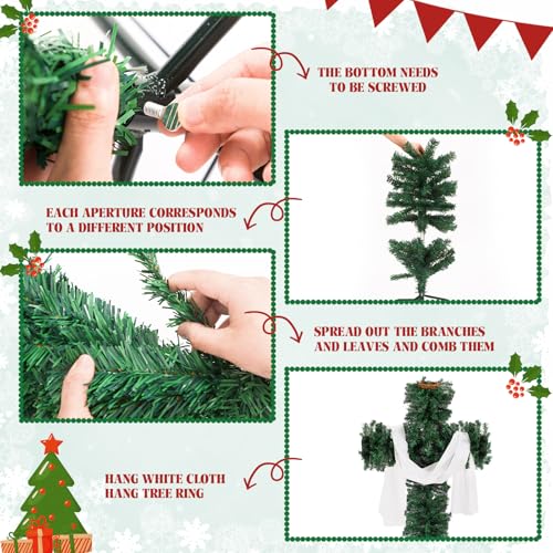 Classic 5ft Lighted Christmas Cross Tree with Crown & Scarf - Faith Decor