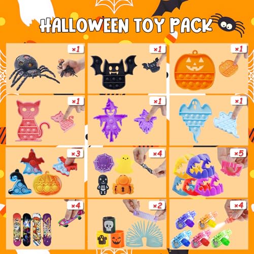 Halloween Party Favors Set with 40+ Fidget Toys for Kids - Bulk Halloween Goodie Bag Stuffers