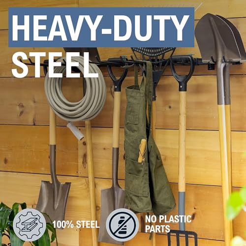 Garage Tool Storage Rack Wall Mount for Garden Tools & Heavy Equipment - Tool Rack Variation
