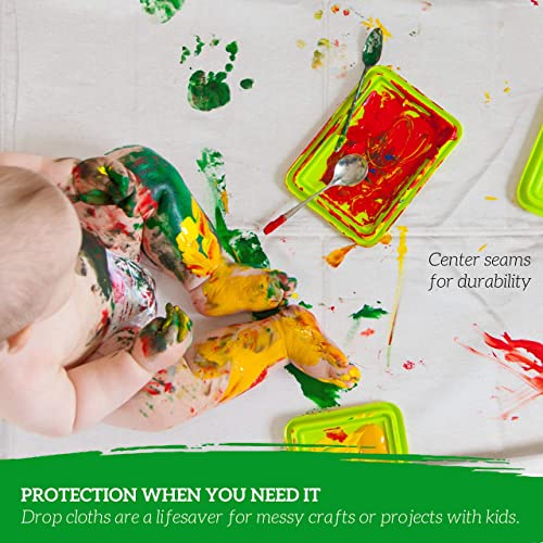 All Purpose Canvas Drop Cloth - Heavy Duty 12x15 ft Reusable Floor & Surface Protector - Green Lifestyle