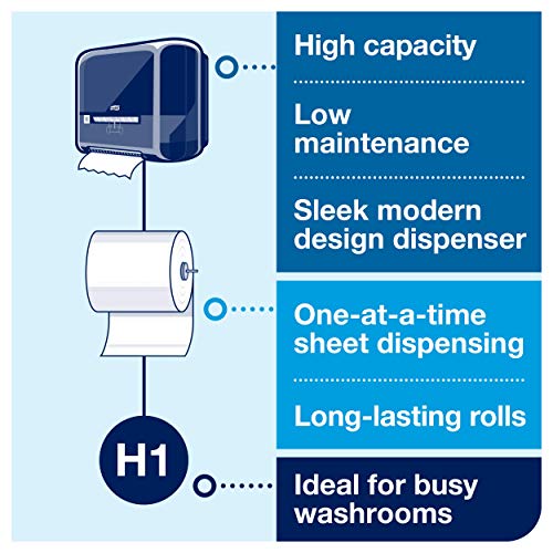 Premium Soft Hand Towel Roll - White-Blue Leaf, 6 Rolls x 575 ft, Eco-Friendly