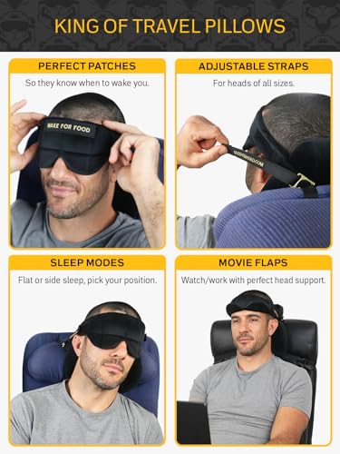 Travel Pillow with Eye Mask Support for Deep Sleep - Lightweight & Machine Washable