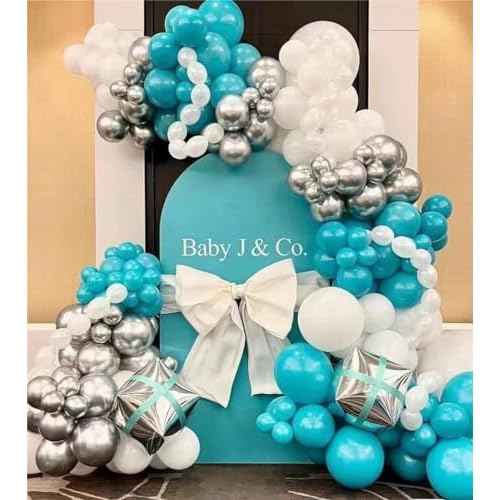 102 Pieces Teal Blue Balloons 18In 12In 10In 5In Different Sizes Party Balloon Kit for Birthday Halloween Christmas Wedding Baby Shower Bride Party Decoration (Teal Blue)