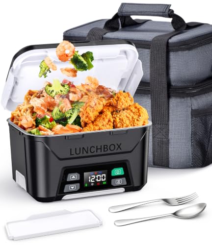 Docusvect Stealth Black 1.3L Cordless Electric Lunch Box with Schedule Heating