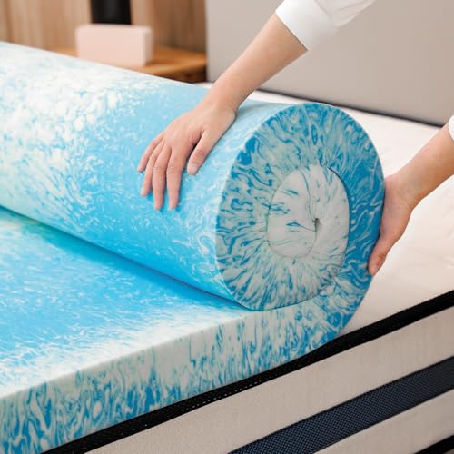 Queen Size Memory Foam Mattress Topper 3 Inch Cooling Gel Infused Bed Pad