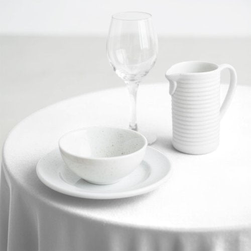 JHDZDHY 10 Pack Premium Disposable Plastic Tablecloth 84" Round Table Cover for Birthdays Weddings Christmas Anniversary Buffet Table (White)