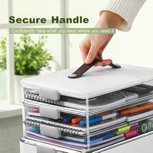 MOPALL 4-Tier Craft Organizer Storage Box for Art Supplies & Sewing