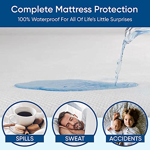 Sleepsteady Queen Size Waterproof Tencel Mattress Protector - Cooling & Ultra Soft