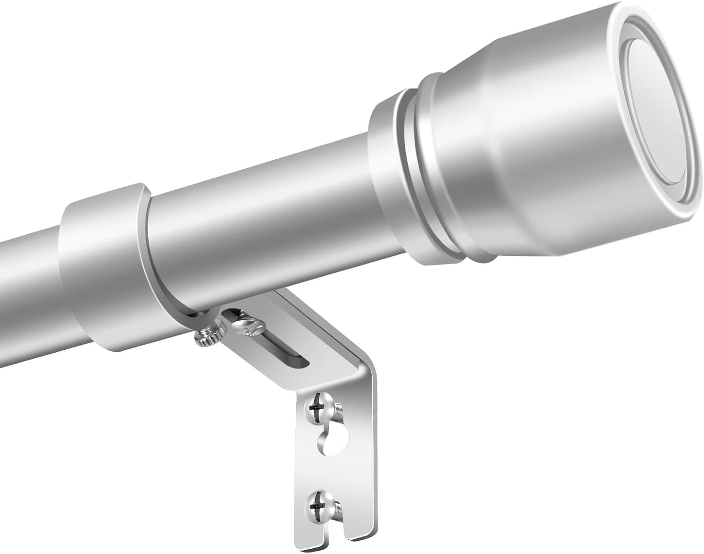 Skiennix 1” Diameter Silver Curtain Rod - Adjustable 30-90 Inch for Heavy Duty Window Treatment