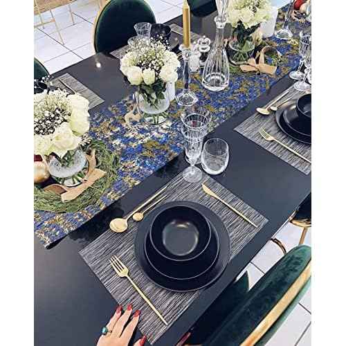 Gold Table Runner - Metallic Party Decorations 9ft Sparkle Foil Mesh Decor for Birthday, Wedding, Anniversary, Thanksgiving, Christmas,? Graduation, Shining Table Cloth