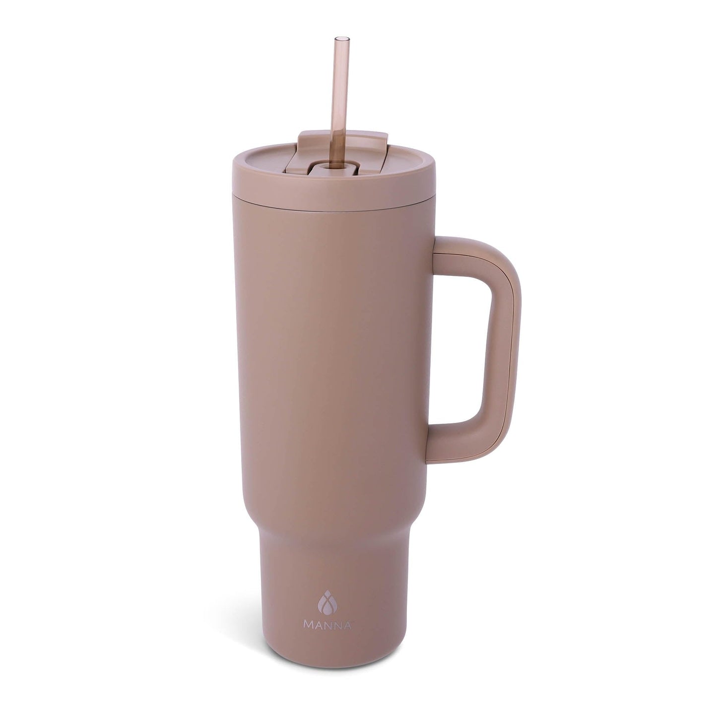 Manna Leisure Stainless Steel Insulated Tumbler with Leak-Proof Dual Function Lid - 40 Oz - Hazelnut Powder Coat
