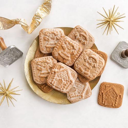 Nordic Ware Gingerbread Cookie Stamps Set of 3 - Cast Aluminum Holiday Cookie Press