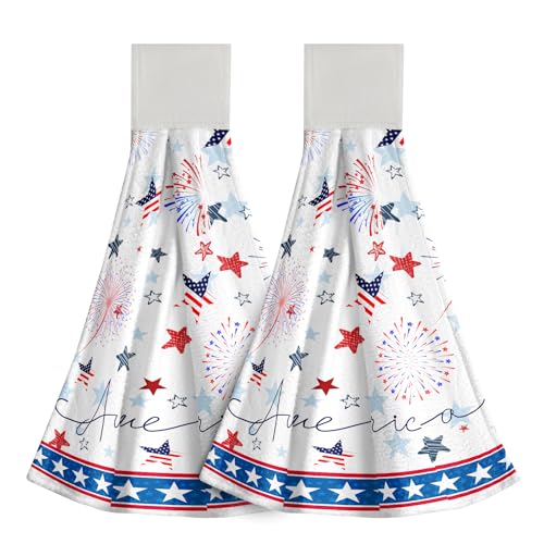 Giwawa America Flag Kitchen Hanging Towels Set of 2 Memorial Day