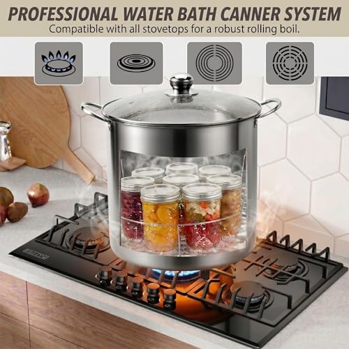 Canning Supplies Kit with 21.5 Qt Canning Pot - Starter Set with Jars & Tools