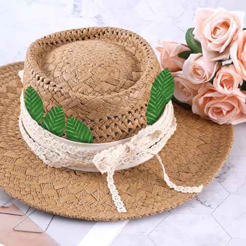 TIESOME 200 PCS Green Leaves for Crafts, Lifelike Artificial Leaves Faux Wired Single Leaf Fake Rose Wire Crafts Leaf for Corsage Bouquet Wreaths Garlands Party Wedding Christmas Decorations