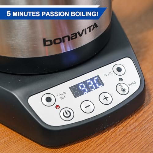 Bonavita 1L Digital Variable Temperature Gooseneck Electric Kettle - Plastic Black
