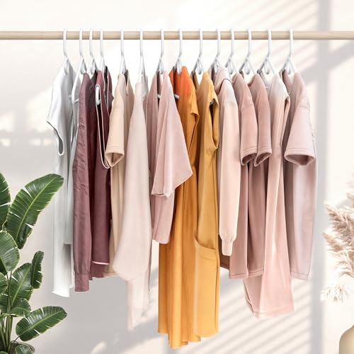 Heavy Duty Plastic Hangers 38 Pack - White Clothes Hangers for Coats & Jackets - Neaterize