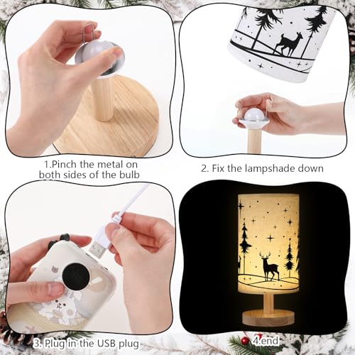 Glooglitter Christmas Lamp Christmas Decor Indoor - 11.6 Inch Rainbow Night Light - Holiday Gift