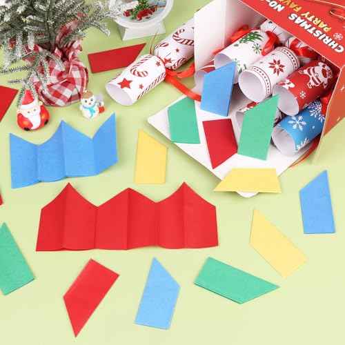CCINEE 100Pcs Christmas Paper Crowns Hats for Crackers, Christmas Cracker Hats Bulk DIY Xmas Party Hat for Popper Fillers Holiday Party Favor