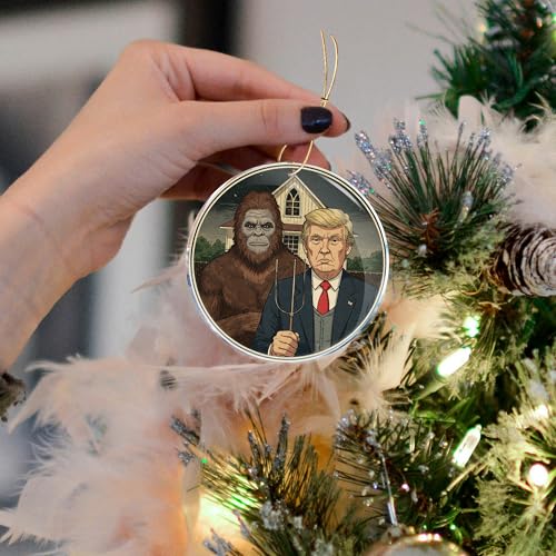 Bigfoot Christmas Ornament - Funny Sasquatch Acrylic 3.6in Hanging Decor