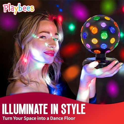Playbees 11-Inch Rotating LED Disco Ball Light for Parties & Home Decor