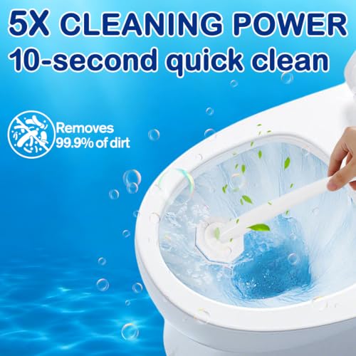 100 Count Toilet Bowl Brush Refills - Upgraded 3-Layer Thickened Design, No Falling Apart, 5X Cleaning Power, Touch-Free Replacement