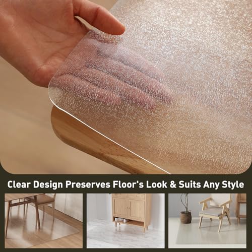 ZPAI Frosted Clear Plastic Floor Mat 5'x7' No Slip Dining Table Protector