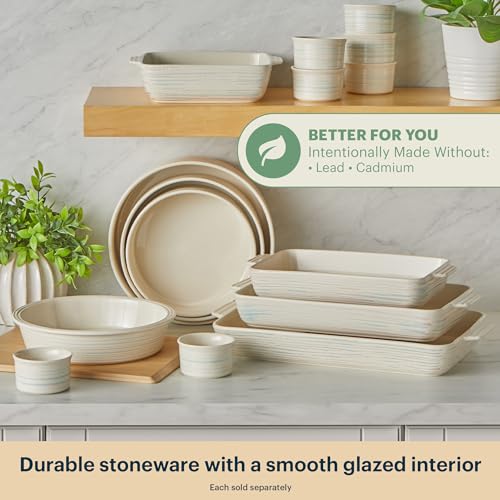 Pyrex 8-Piece Ceramic Bakeware Set with Ramekins, Baking Dishes & Pie Plate