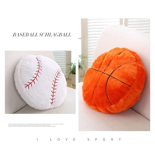 14 Inch Baseball Plush Pillow Toy Soft Stuffed Sports Throw Plush Pillow Cushion Gift for Kids Sofa Bedroom Decoration and Children Birthday(White C)