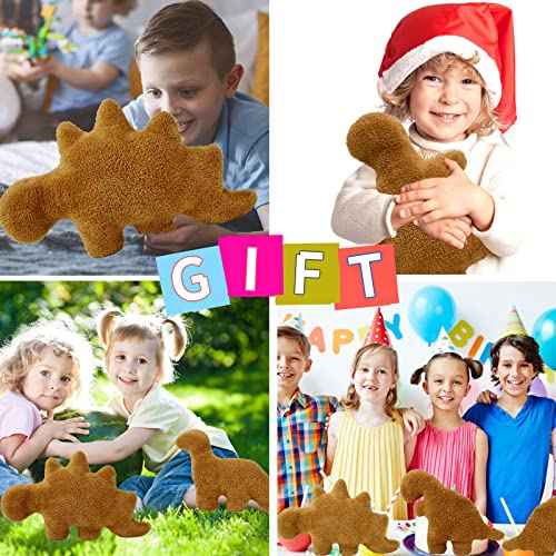 Dino Nugget Pillow, 18 inch Soft Dinosaur Chicken Nuggets Pillow for Birthday Gifts, Dinosaur Theme Party Decorations (Stegosaurus, Small)