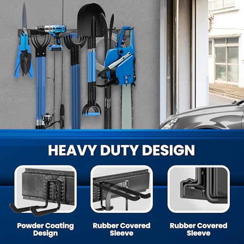 Black 96-Inch Heavy-Duty Metal Garage Tool Organizer Wall Mount – Supports 960 lbs