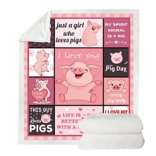 Pig Blanket Gifts for Girls,Pig Lovers Birthday Christmas Blanket Gifts for Couch Bed Sofa 50"x60"