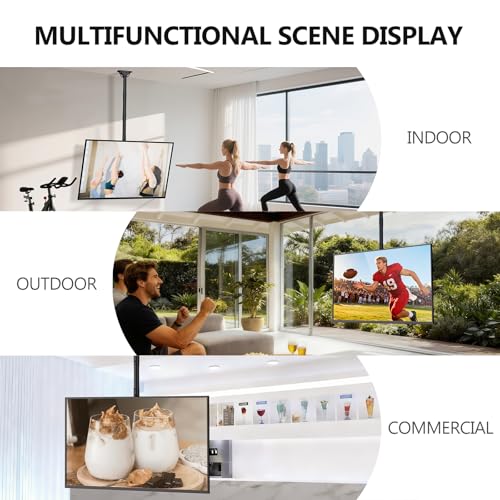 WALI Long Arm Ceiling TV Mount for 26-65 Inch LCD LED 4K TVs, Up to 110 lbs - Black, 400x400mm, 5 Feet