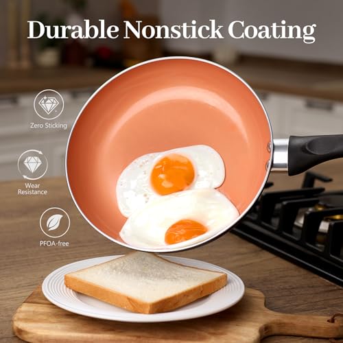 BECIGAR 15-Piece Ceramic Nonstick Cookware Set - Induction Compatible