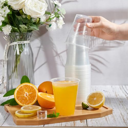 12 Oz Disposable Plastic Cups - Bulk 1000 Pack, Crack-Resistant & Anti-Slip