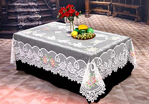 WUBODTI Sage Green Lace Rectangle Tablecloth 60 x 90 Inches Holiday Decor