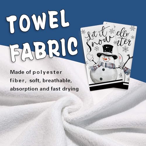 Hello Winter Snowman Kitchen Dish Towels Set of 2 – Croar