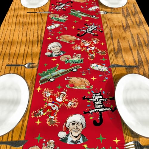 Christmas Table Runner 13x90 inch Red - Yarcooly New Year Xmas Home Decor
