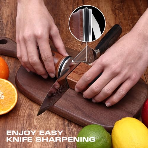 Rolling Knife Sharpener Kit, Kitchen with Replaceable Discs Diamond &