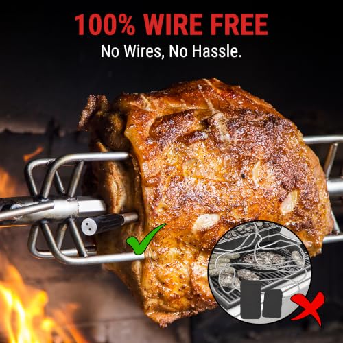 Wireless Meat Thermometer - TempPro TempSpike 500 ft Bluetooth Digital Cooking Thermometer - Orange