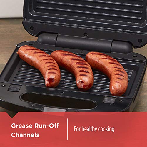 Black/Silver 3-in-1 Compact Waffle Maker Grill Sandwich Press with Nonstick Plates