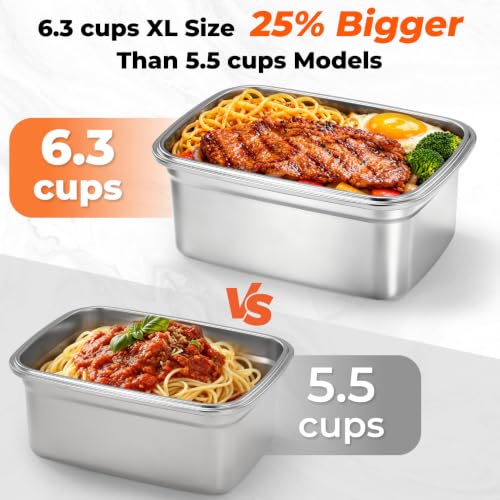 Battery Powered Heated Lunch Box with 24,000mAh Capacity & 3D 5-Side Heating