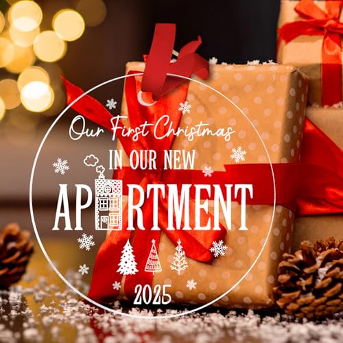 Our First Christmas in New Apartment 2025 - Apartment Decor Housewarming Gifts, Housewarming Gifts for Couples & Families - 1st Apartment Christmas Ornament - New Home Gift Ideas - Acrylic Ornament