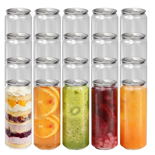 16.9oz Plastic Juice Bottles with Aluminum Lids - Pack of 100 for Smoothies & Beverages