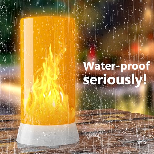 2PCS USB Rechargeable LED Flame Lights Waterproof Dimmable Flameless Candles for Home Party Garden Camping