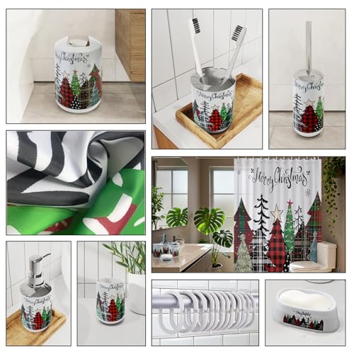 Clara Clark Bathroom Set - Christmas Shower Curtain Set, 19PC