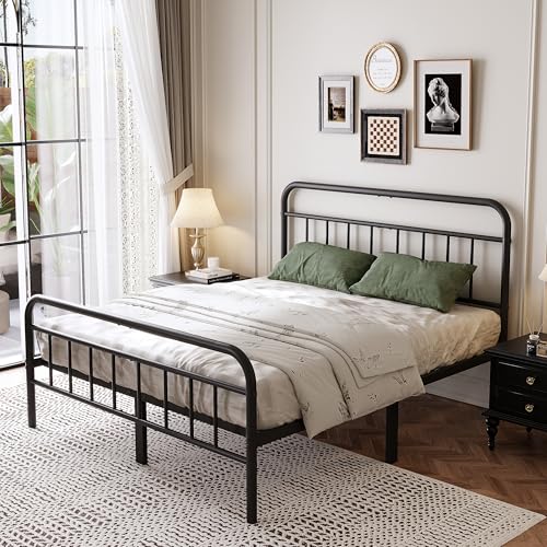 Queen Metal Bed Frame with Storage - Heavy Duty, Easy Assembly, No Box Spring Needed - Classic Variation